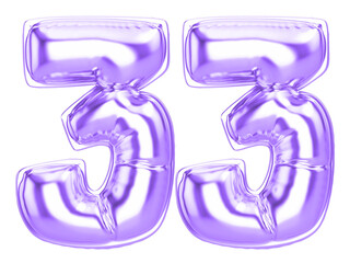 45 Purple 3D Number