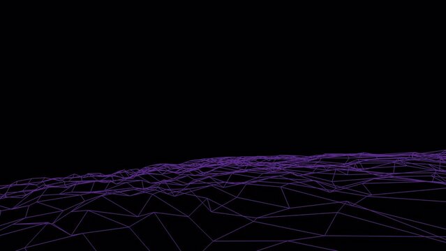 digital virtual field, grid purple net, Slow zoom on moving digital field with transparent background