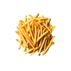 Testy french fries with ketchup on transparent White background,Generative Ai