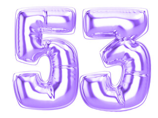 65 Purple 3D Number