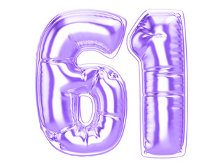 73 Purple 3D Number