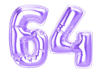 76 Purple 3D Number