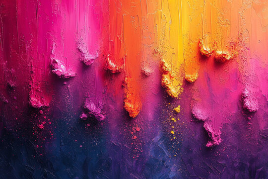 A canvas splashed with vibrant hues of Holi liquid colors, merging together to create a lively and dynamic background for Holi, festival