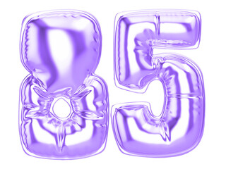97 Purple 3D Number