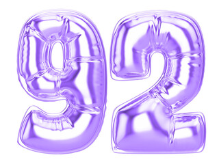 Balloon 3 Numer Purple 3D Render