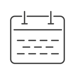 Vector illustration. Calendar flat icon. Gray icon on isolated on white background. Perfect for your creative idea.