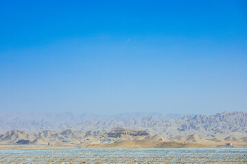 Baiyin City, Gansu Province - Wind turbines and Gobi scenery