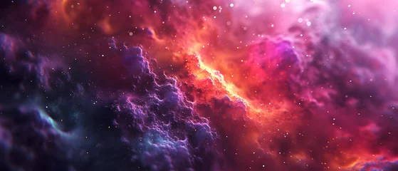 Foto op Canvas Vibrant magenta and purple clouds swirl amidst a cosmic backdrop of stars and nebula, embodying the awe-inspiring colorfulness of the universe © Daniel