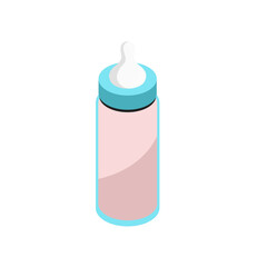 Baby milk bottle icon isometric vector. Food formula illustration.