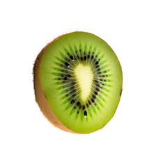 Slice of kiwi fruit isolated on transparent background