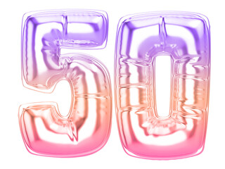 50 Gradient 3D Number