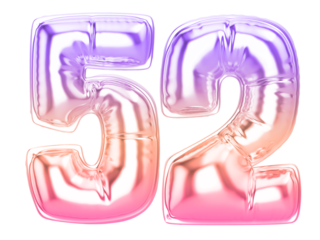 52 Gradient 3D Number