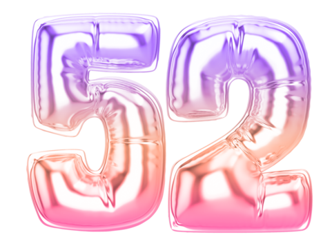 52 Gradient 3D Number