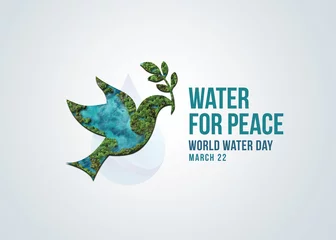 Fotobehang World Water Day Concept. Water for peace. Saving water and world environmental protection concept- Environment day and earth day. © DOERS