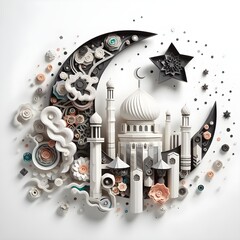  Eid al-Fitr and Eid ul Adha in Moonlight 3D Digital Art