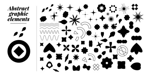 Gran set de formas variadas contemporaneas. Recursos graficos para pegatinas de venta, descuento, iconos, insignias. Formas abstractas variadas vectorizadas, circulares, alargadas, 