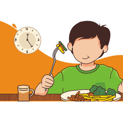 Boy lunch vegetables