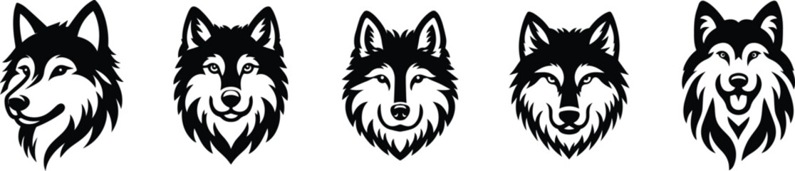 Wolf face vector, isolated on white © sadi