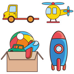 Toys helicopter truck rocket car ball full color