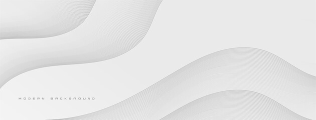 Abstract smooth wave on a white background. Dynamic sound wave. Design element. Vector illustration.