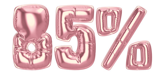 85 Percent Gold Balloon 3D Number