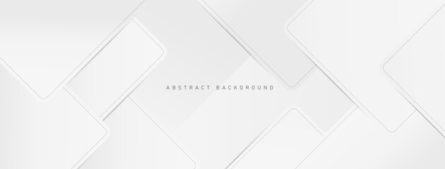 Abstract white and light gray modern soft luxury texture with geometric shape overlap layer. Smooth and clean vector subtle background illustration.