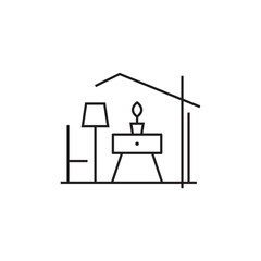 construction minimalist house modern icon logo design vector