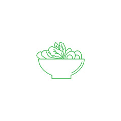vegetable bowl icon logo design vector
