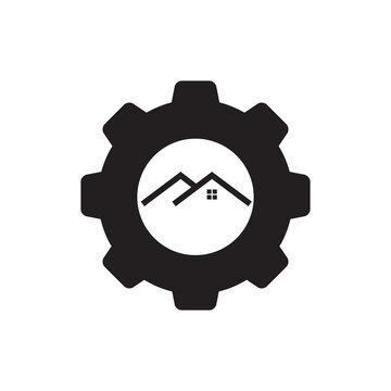 gear service tools job icon logo design vector