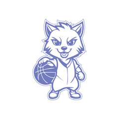 Mascot Illustration of Animal Basketball