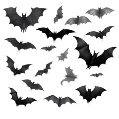 Bats Silhouettes AI-Generated  Group of Vampire Bat Flying 