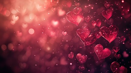 Valentines Day background with hearts.
