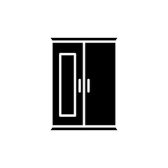 drawer cupboard minimalist icon logo design vector