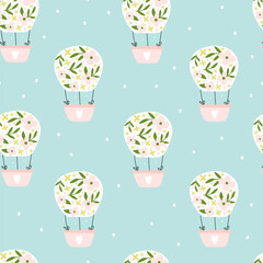 Spring pattern with flowers. Vector illustration