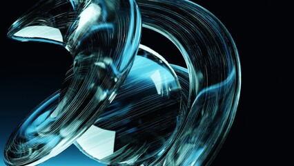 Abstract 3D Glass bend background wallpaper
