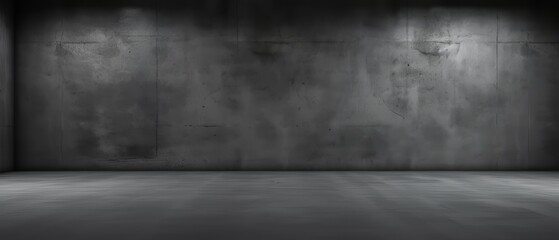Abstract cement floor in dark room: stylish interior background for product displays and studio settings