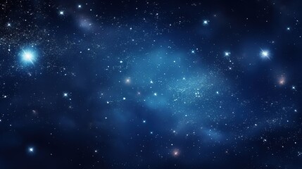 Cosmos Space Filled with Countless Stars. Blue Color, Celestial, Universe, Astronomy
