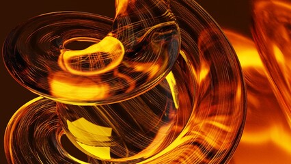 Abstract 3d orange glass background wallpaper