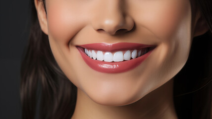 Obraz premium Dental care Teeth whitening. Perfect smile happy woman 