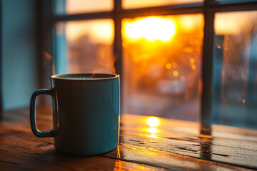 café au lever de soleil