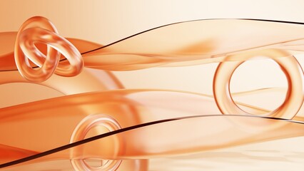 Abstract 3d fluid glass peach fuzz background wallpaper