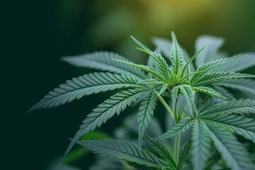 Medical cannabis Growing marijuana plant highlights health and wellness applications
