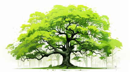 green tree isolated on white high definition photographic creative image
