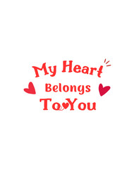 14th February happy valentine's day, valentines day typography t-shirt design