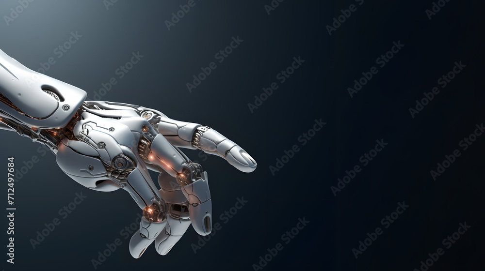 Canvas Prints humanoid robot hand pointing with finger