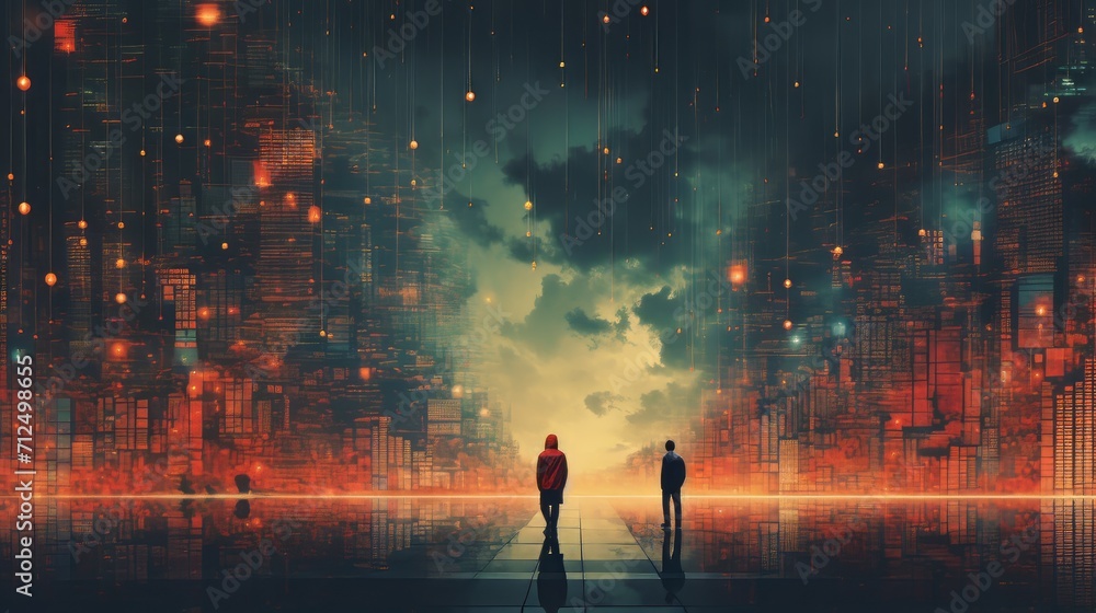 Poster digital transformation in finance: financial analysts processing and interpreting data for market tr