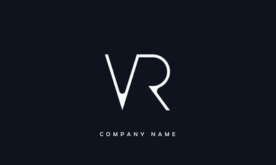 VR, RV, V, R Abstract Letters Logo Monogram