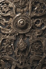Intricate Wooden Carving Texture with Artistic Detail