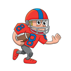 American football player. Cartoon style vector illustration