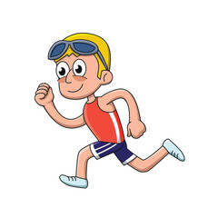 Runner. Cartoon style vector illustration